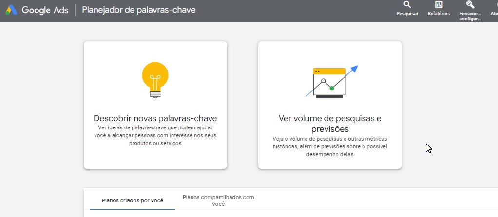 planejador de palavras chaves